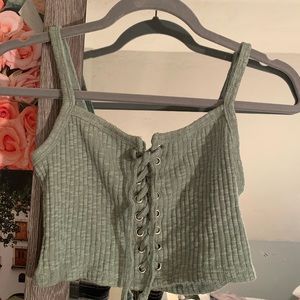 Forever 21 Green Tank With Ties